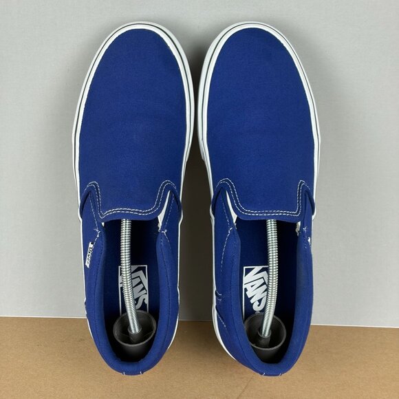 Vans Off the Wall Classic Slip On Sneakers Mens 9.5 Blue Casual Comfort Low Top - Picture 9 of 10